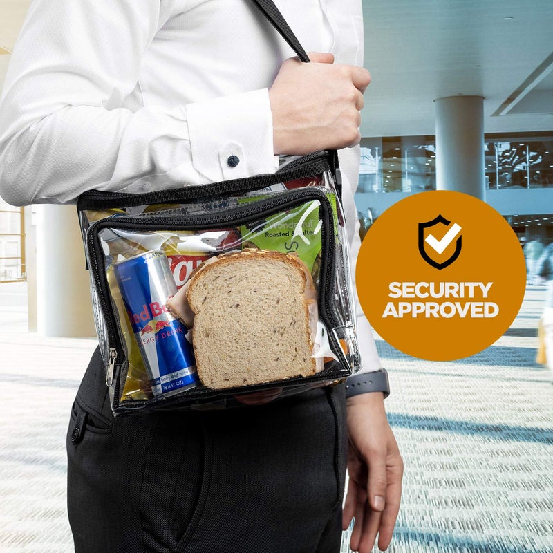 SP HOME GOODS Stadium Approved Clear Tote Bag with Adjustable Strap, Front Storage Compartment, and Mesh Pockets - See Through Zippered Clear lunch Bags for Work, School, Concerts - Image 3